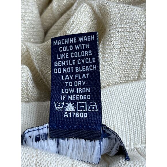 Susan Graver Style Women’s Pleated Maxi Skirt, Ivory Metallic Knit, Size L - Picture 5 of 6